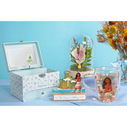Taza cristal flores secas Vaiana Moana Princesas Disney