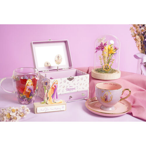 Taza cristal flores secas Rapunzel Princesas Disney