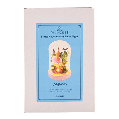 Disney Princess Vaiana Moana florals in a clonche with neon light