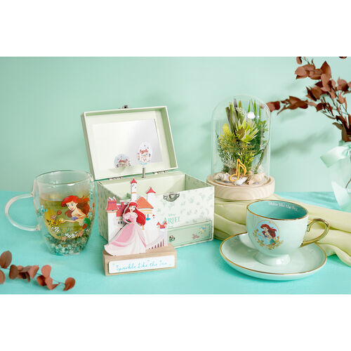 Taza cristal flores secas Ariel Princesas Disney