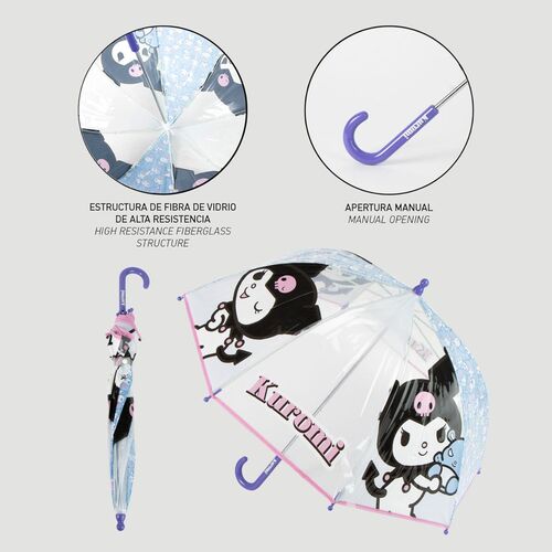 Paraguas manual POE Kuromi Hello Kitty
