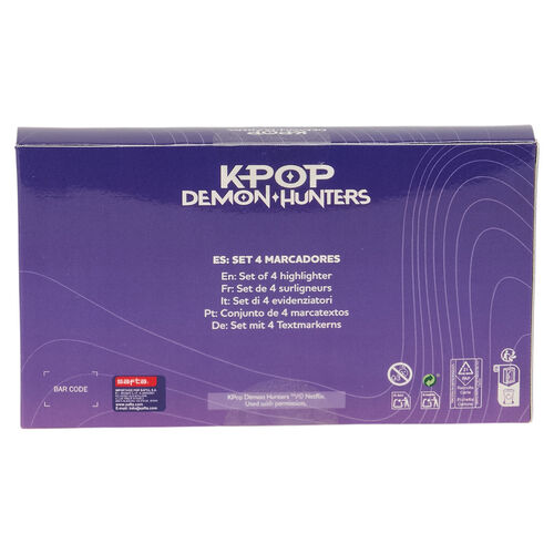Set rotuladores fluorescentes Stationery Kpop Demon Hunters surtido