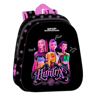 Mochila 3D Negra KPop Demon Hunters 33cm