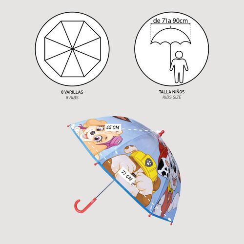 Paraguas manual burbuja Patrulla Canina Paw Patrol 45cm