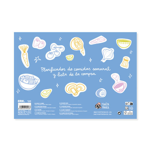 Planificador semanal comidas A4 Pedrita Parker