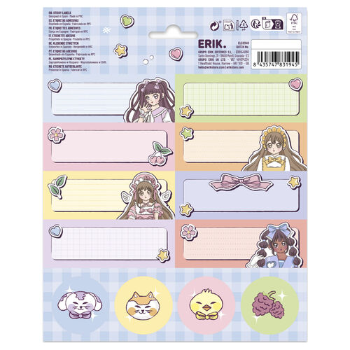 Anime trend adhesive labels