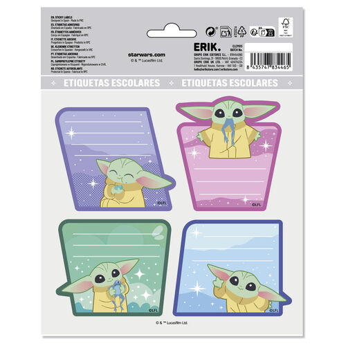 Star Wars The Mandalorian Grogu premium adhesive labels