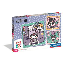 Puzzle Kuromi Hello Kitty 3x48pzs