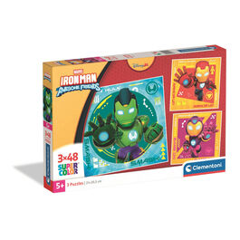 Puzzle Square Iron Man And His Awesome Marvel 3x48pzs 