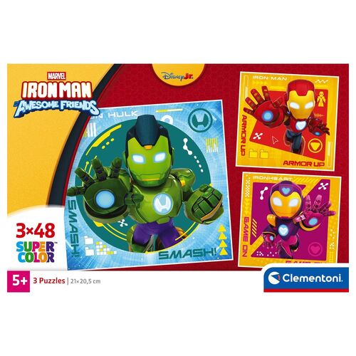 Puzzle Square Iron Man And His Awesome Marvel 3x48pzs 