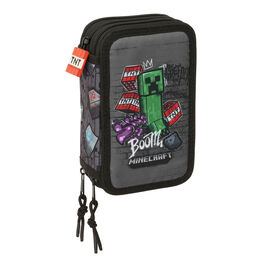 Plumier Graffiti Minecraft triple 37pzs