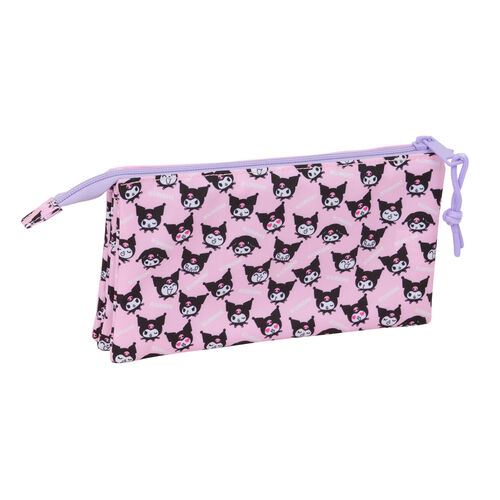 Hello Kitty Kuromi triple pencil case