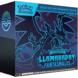 Estuche Entrenador Elite cartas Llamaradas Fantasmales Pokemon Latino