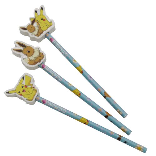 Pokemon Flowers set 3 pencils