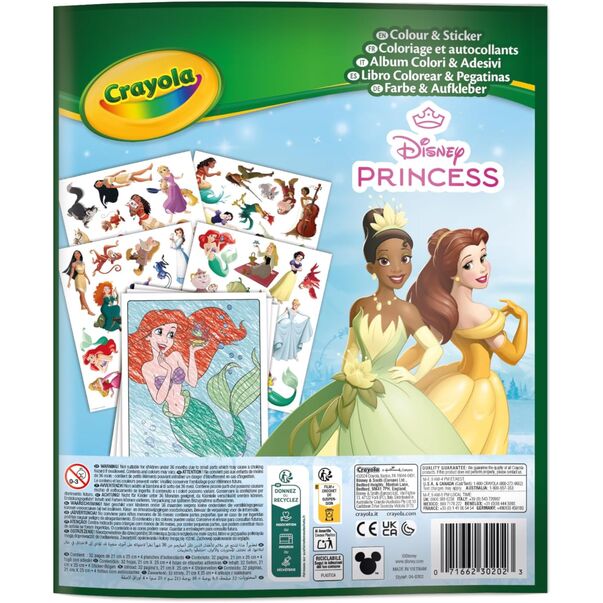 Set Libro para Colorear + Stickers Princesas Disney Crayola