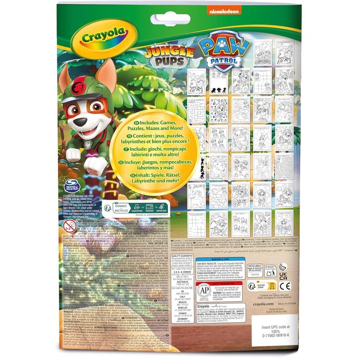 Blister 7 rotuladores + Libro Actividades Jungle Pups Patrulla Canina Paw Patrol Crayola