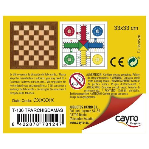 Tablero Parchis & Ajedrez madera