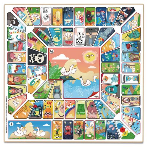 Parcheesi & Goose 6 players wooden board
