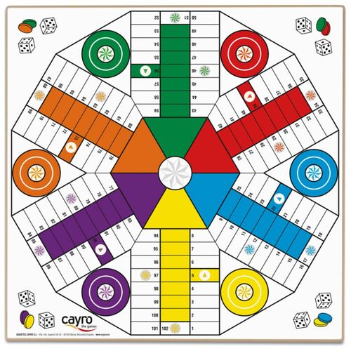 Parcheesi & Goose 6 players wooden board