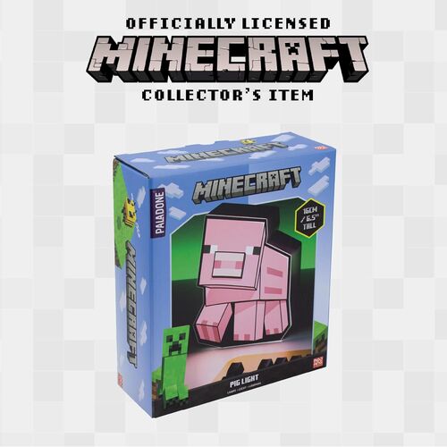 Lampara box Cerdo Minecraft  