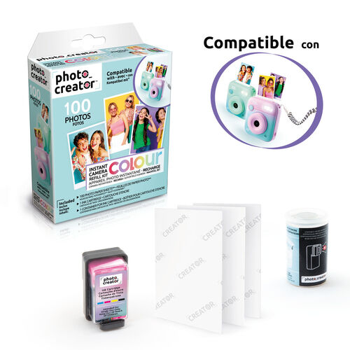 Set camara instantanea papel colores Photo Creator