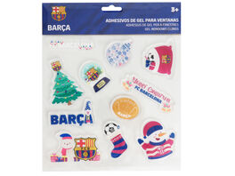 Pegatinas gel navidad ventana FC Barcelona 