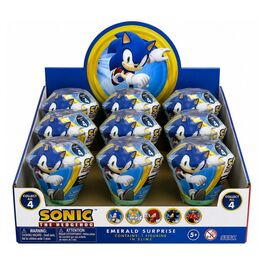Capsula Esmeralda sorpresa figura + slime Sonic The Hedgehog surtido