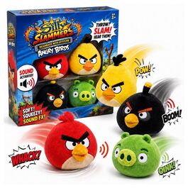 Blister 4 peluches Angry Birds Silly Slammers 8cm