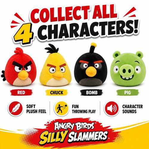 Peluche Angry Birds Silly Slammers 8cm surtido