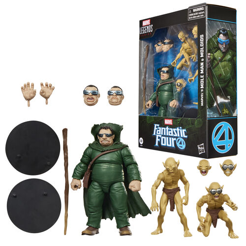 Set figuras Marvels Mole Man & Moloios Marvel Fantastic Four 15cm